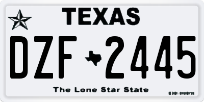 TX license plate DZF2445