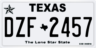 TX license plate DZF2457