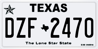 TX license plate DZF2470