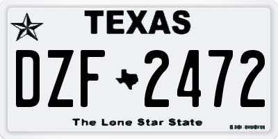 TX license plate DZF2472