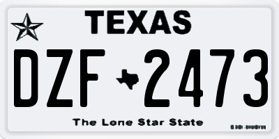 TX license plate DZF2473