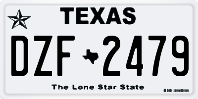 TX license plate DZF2479