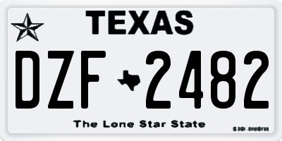 TX license plate DZF2482