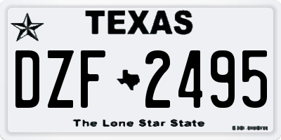 TX license plate DZF2495