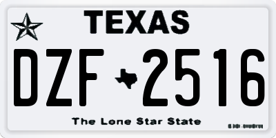 TX license plate DZF2516