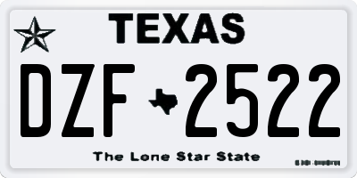 TX license plate DZF2522