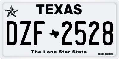 TX license plate DZF2528