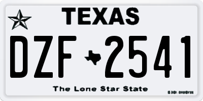 TX license plate DZF2541