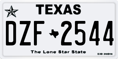 TX license plate DZF2544
