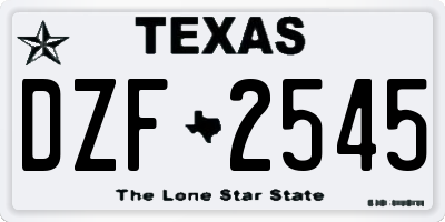 TX license plate DZF2545
