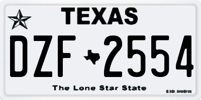 TX license plate DZF2554