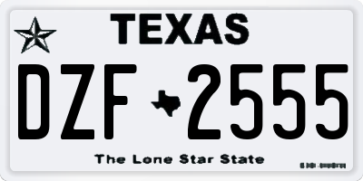 TX license plate DZF2555