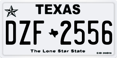 TX license plate DZF2556