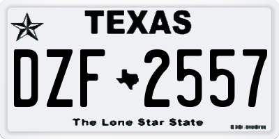 TX license plate DZF2557