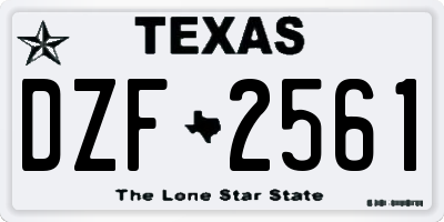 TX license plate DZF2561