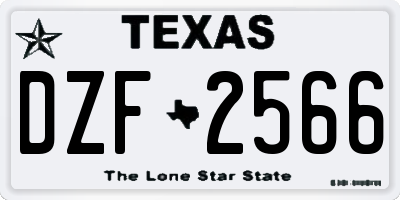 TX license plate DZF2566