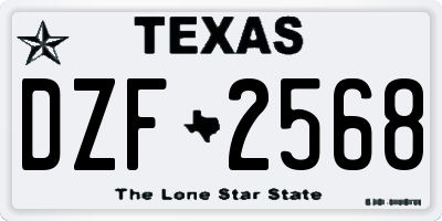 TX license plate DZF2568