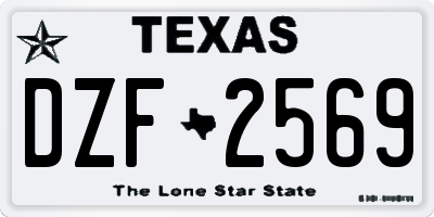 TX license plate DZF2569