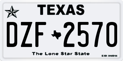 TX license plate DZF2570