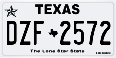 TX license plate DZF2572