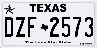 TX license plate DZF2573
