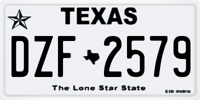 TX license plate DZF2579