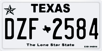 TX license plate DZF2584