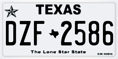 TX license plate DZF2586