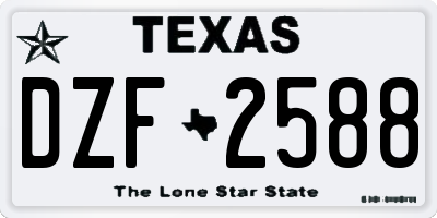 TX license plate DZF2588