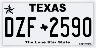 TX license plate DZF2590