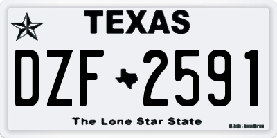 TX license plate DZF2591