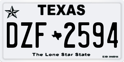 TX license plate DZF2594