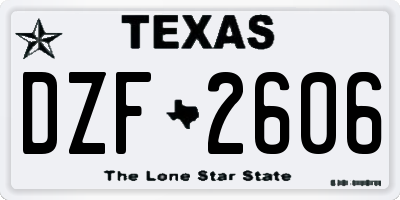 TX license plate DZF2606
