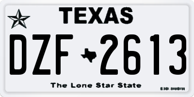 TX license plate DZF2613