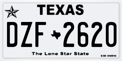 TX license plate DZF2620