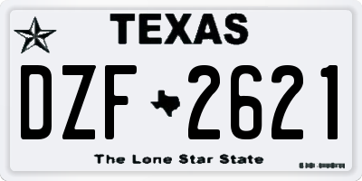 TX license plate DZF2621
