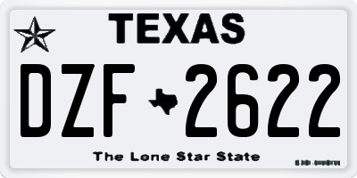 TX license plate DZF2622