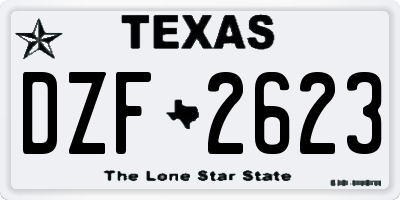 TX license plate DZF2623