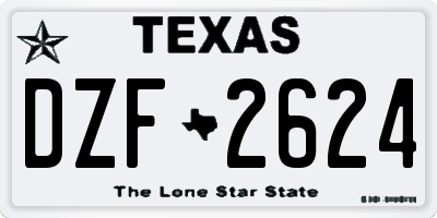 TX license plate DZF2624