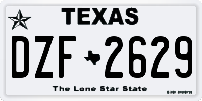 TX license plate DZF2629