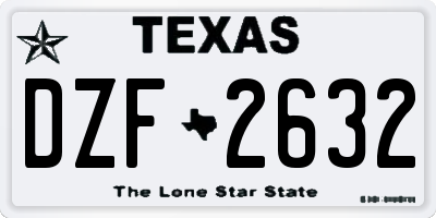 TX license plate DZF2632