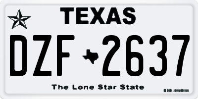 TX license plate DZF2637