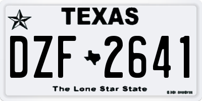 TX license plate DZF2641