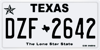 TX license plate DZF2642