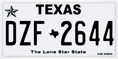 TX license plate DZF2644