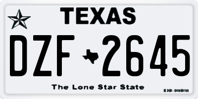 TX license plate DZF2645