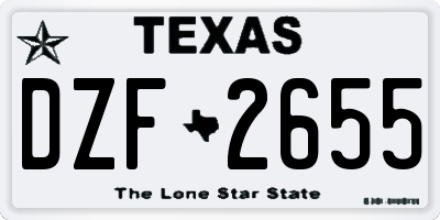 TX license plate DZF2655
