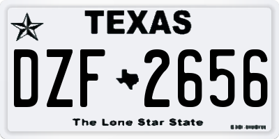 TX license plate DZF2656