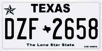 TX license plate DZF2658