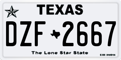 TX license plate DZF2667